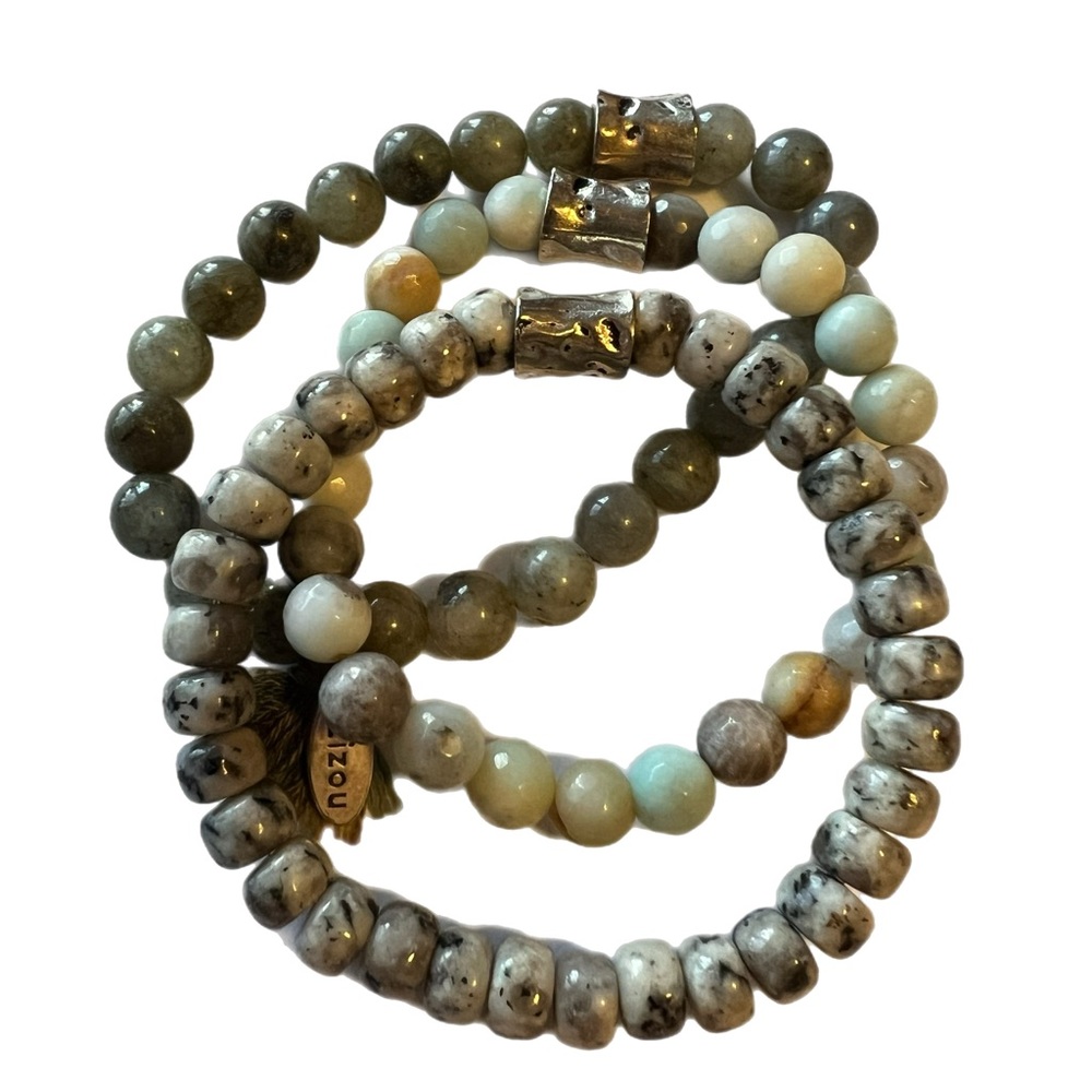 Lizou Set of Three Earth-tone Bracelets